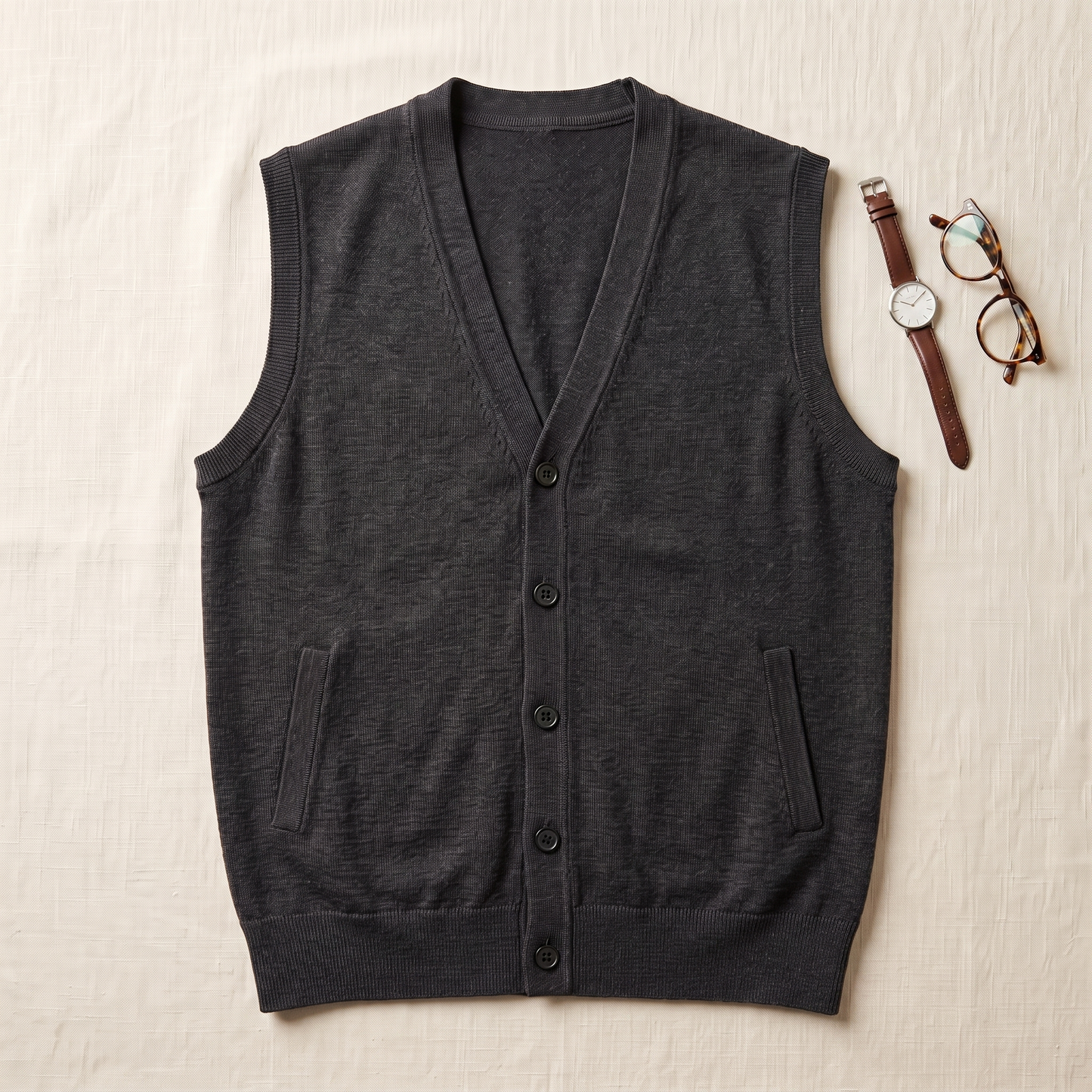 Preston Knit Vest - styled flat lay