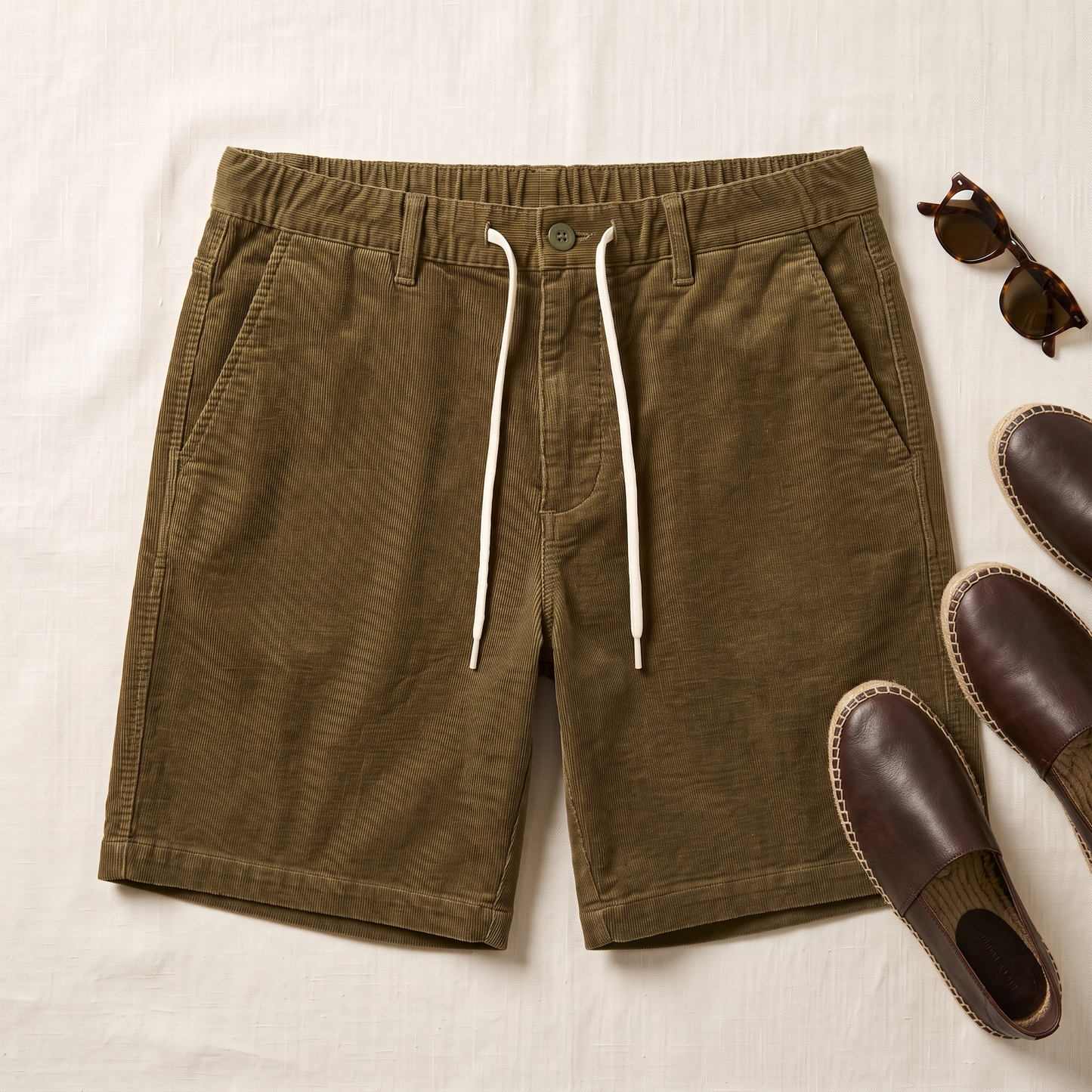 Laguna Corduroy Shorts - styled flat lay