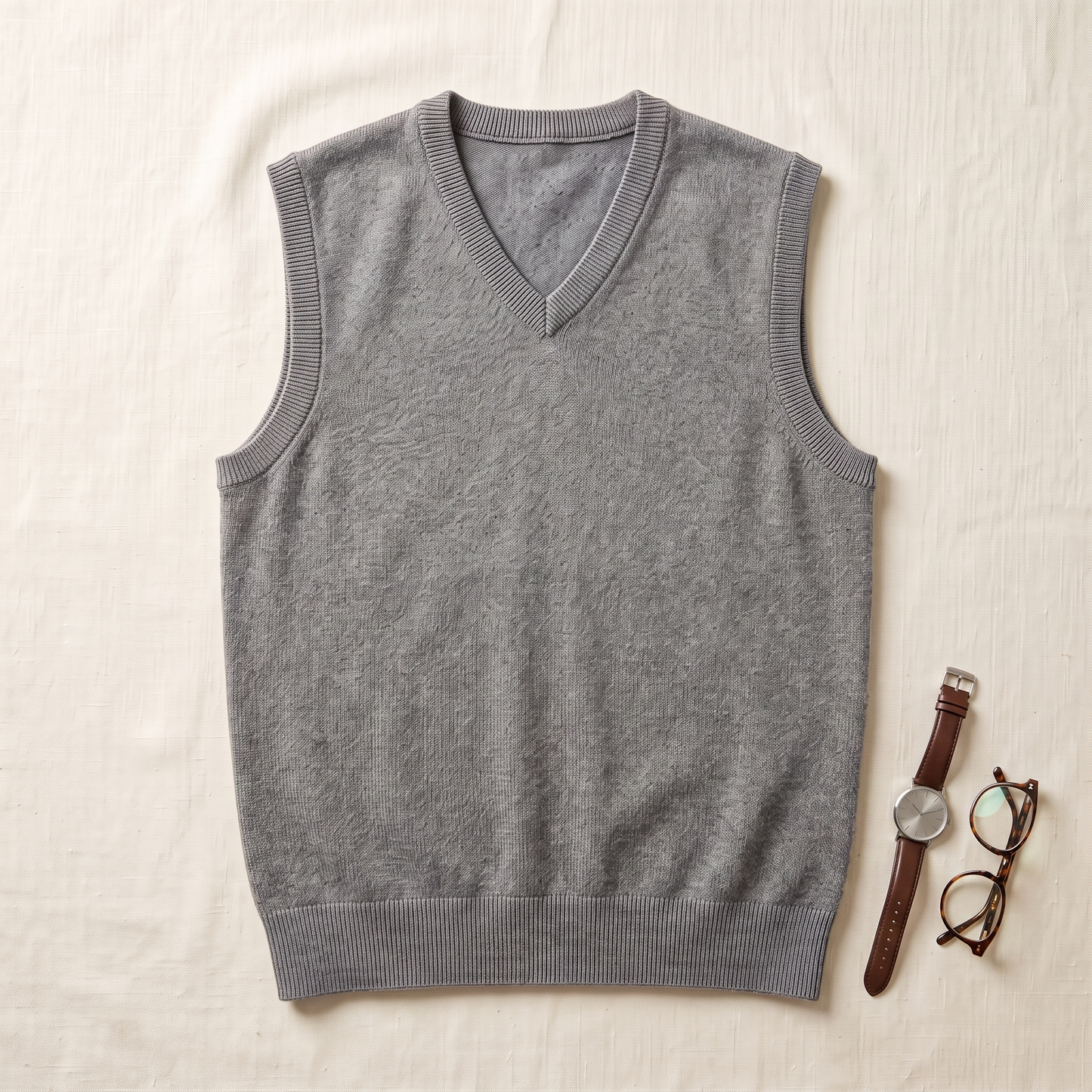 Kensington Sweater Vest - styled flat lay