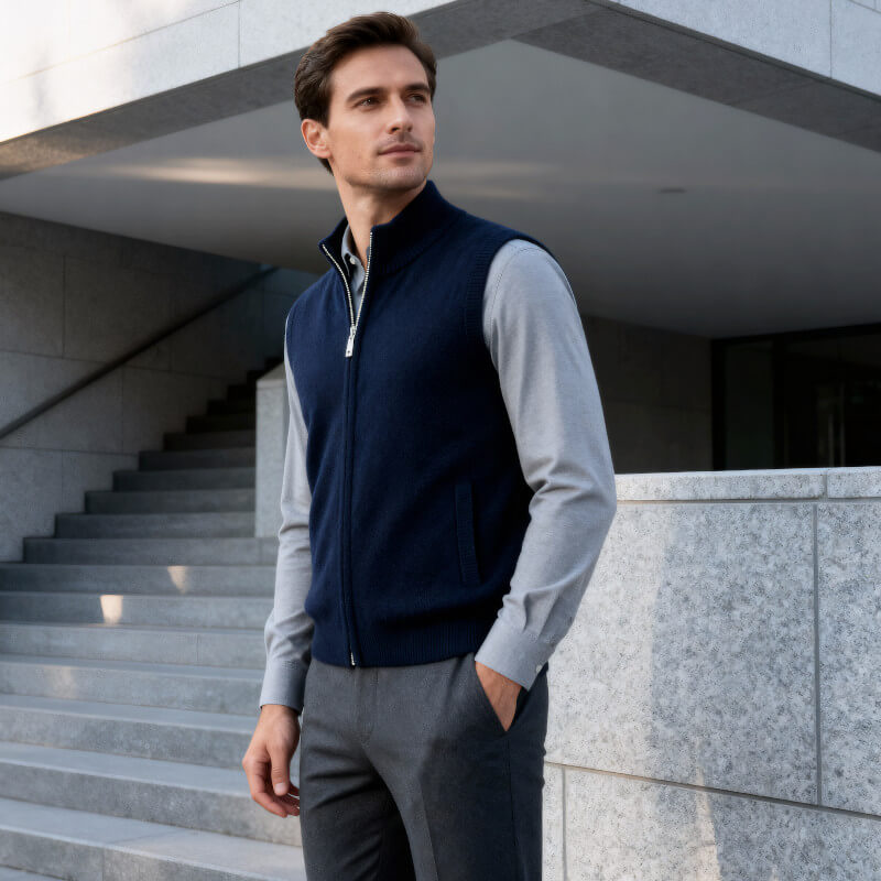 Harrington Cashmere Zip Vest
