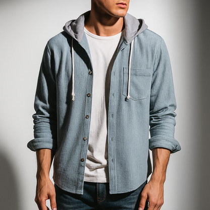 Bordeaux Hooded Cord Sweater