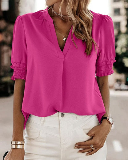 Roselle Vibrant Puff Sleeve Blouse