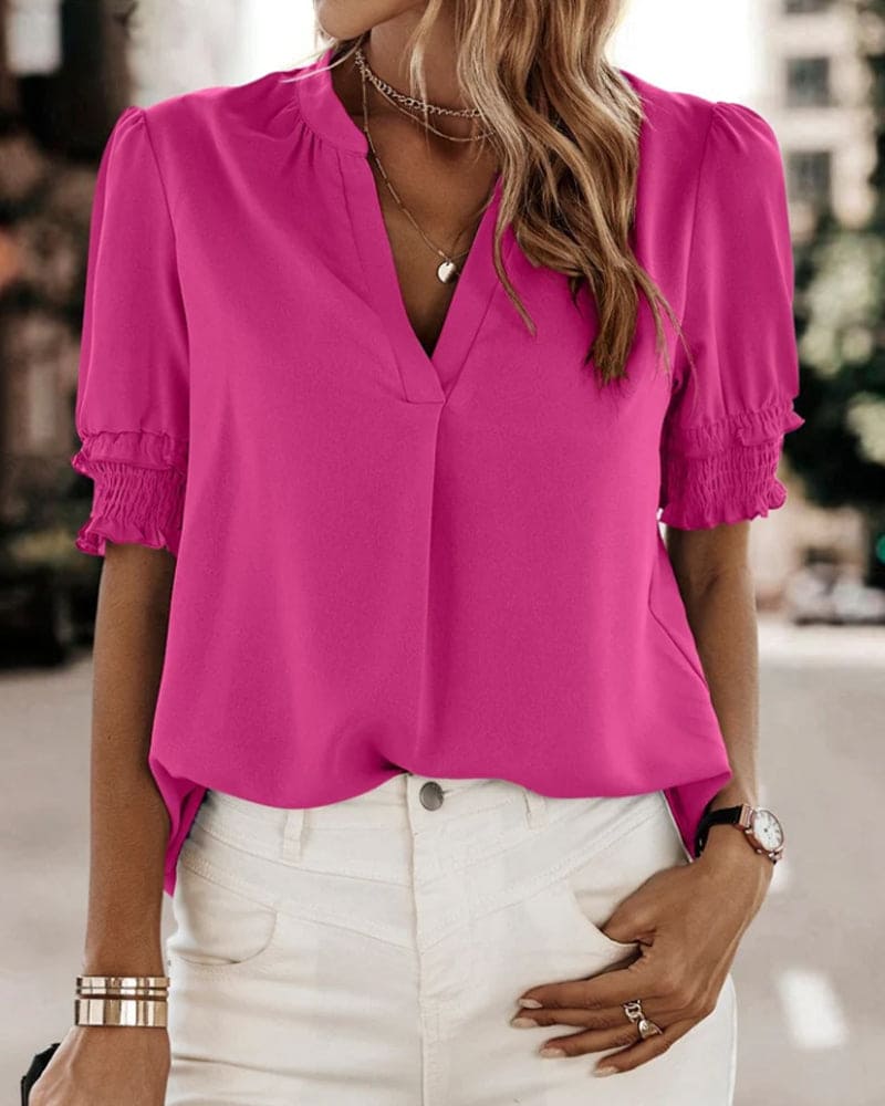 Roselle Vibrant Puff Sleeve Blouse