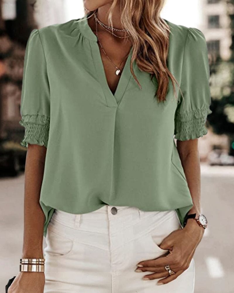 Roselle Vibrant Puff Sleeve Blouse