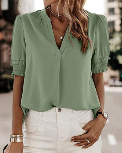 Roselle Vibrant Puff Sleeve Blouse