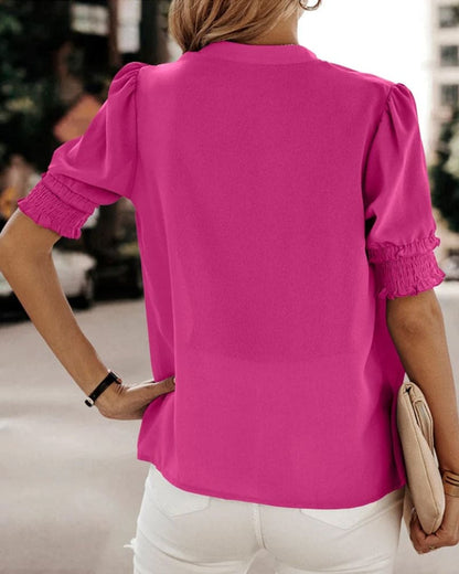 Roselle Vibrant Puff Sleeve Blouse