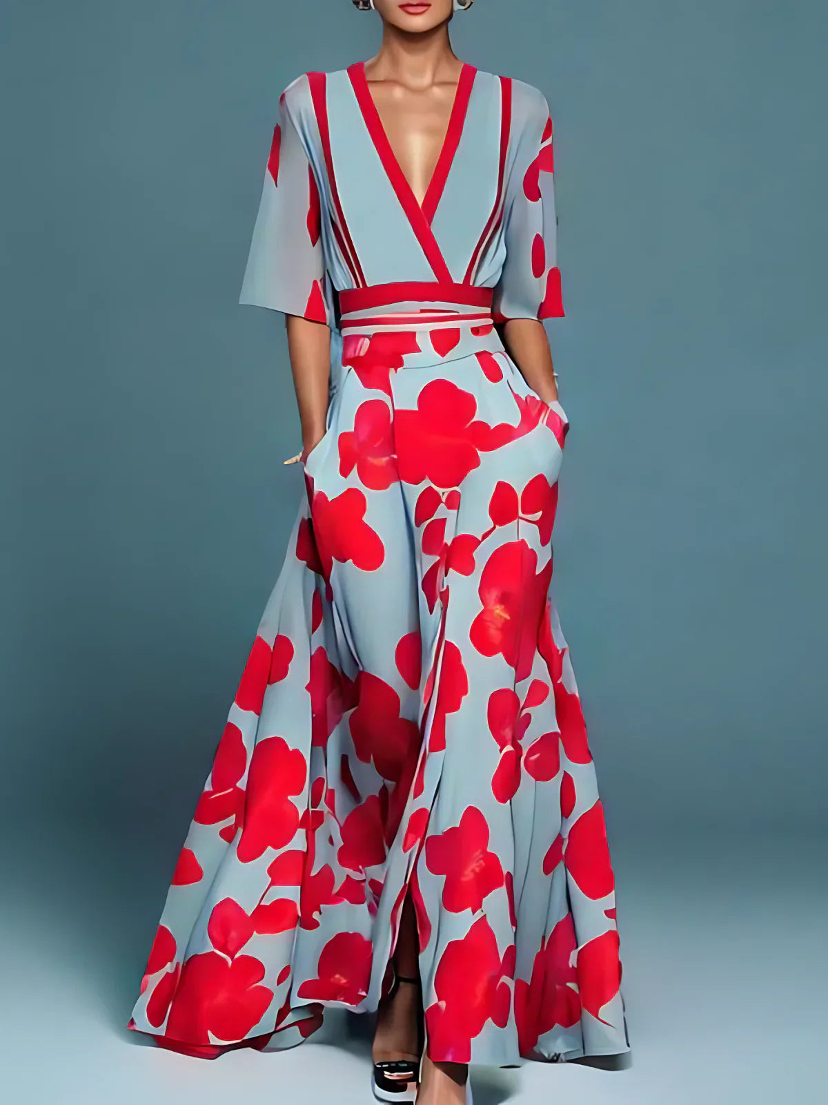 Brielle Elegant Floral Pattern Women's Dress