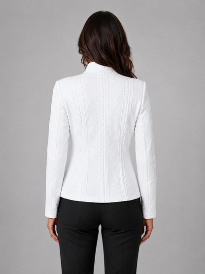 Women's Textured Tailored Blazer – Structured Fit Jacket