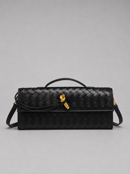 Women’s Woven Leather Look Clutch Bag – Timeless Elegant Design