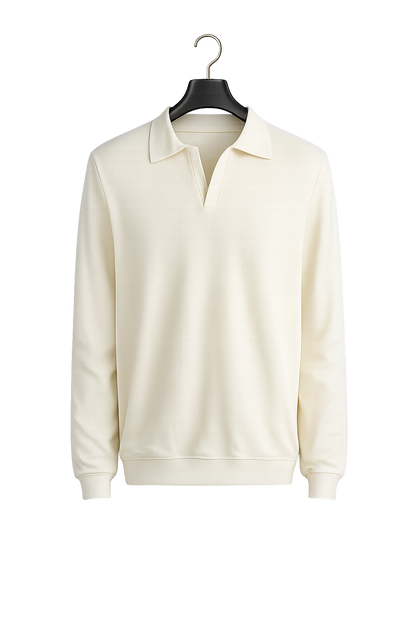 Ribbed Polo Cotton Sweater