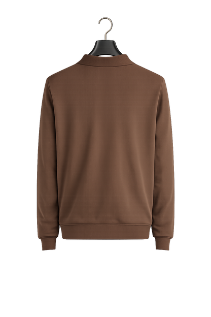 Ribbed Polo Cotton Sweater