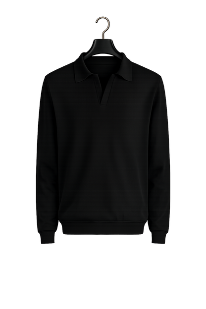Ribbed Polo Cotton Sweater