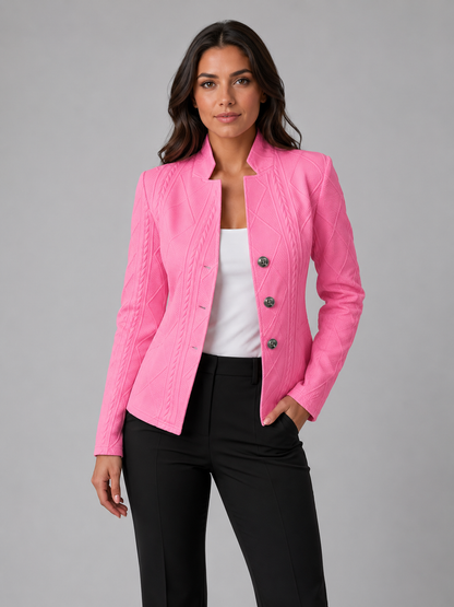 Women's Textured Tailored Blazer – Structured Fit Jacket