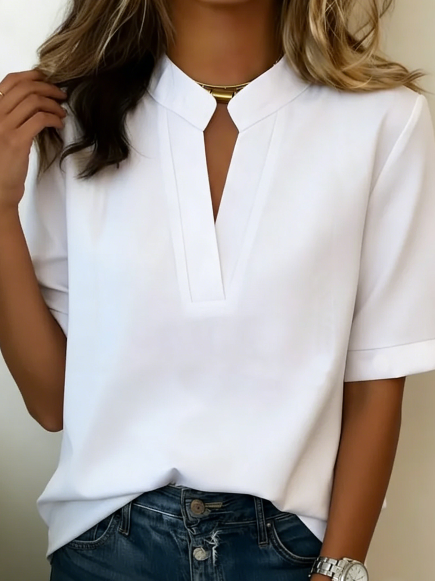 Elowen Elegant V-Neck Blouse