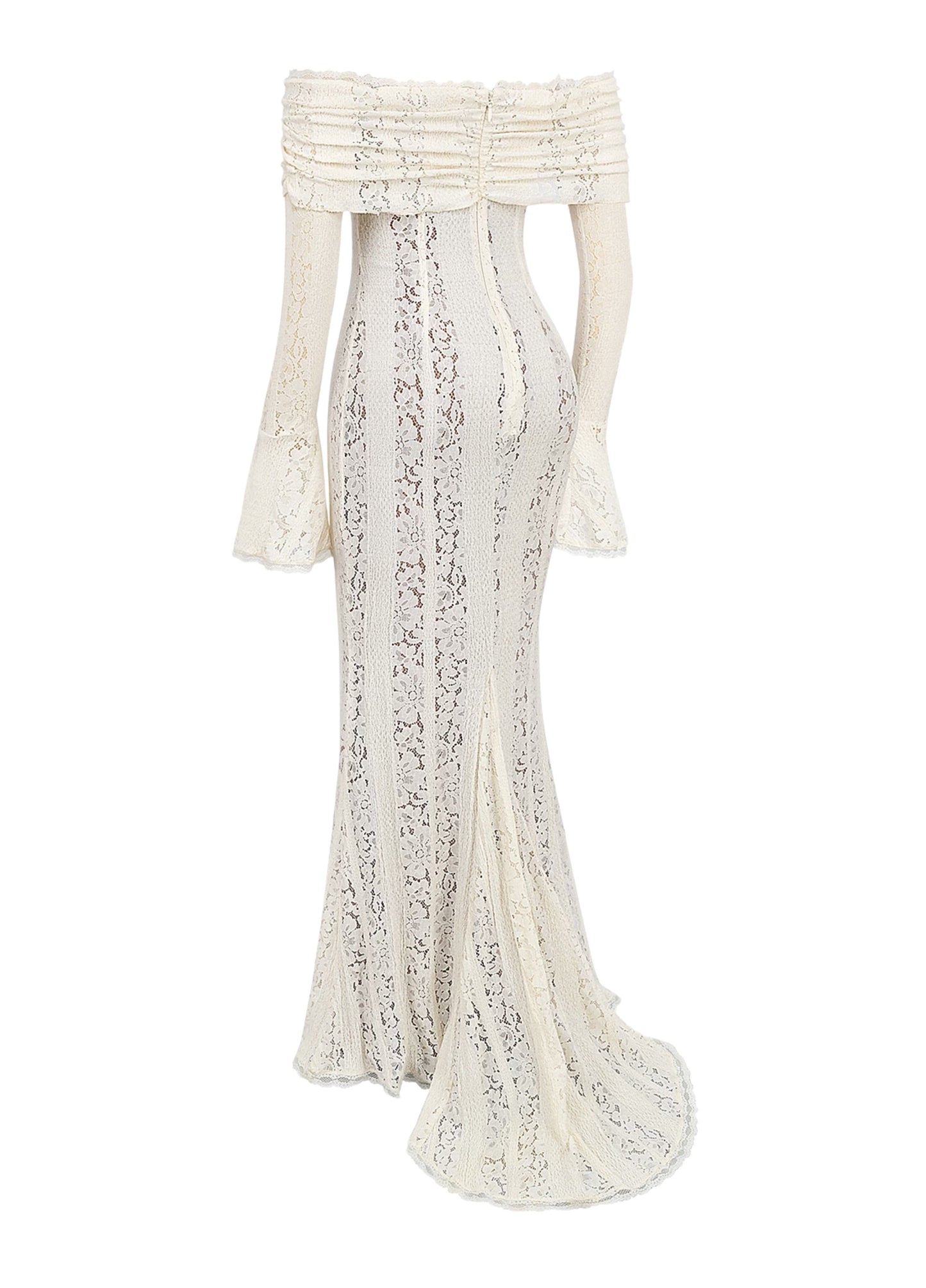 Arielle Elegant Lace White Maxi Dress