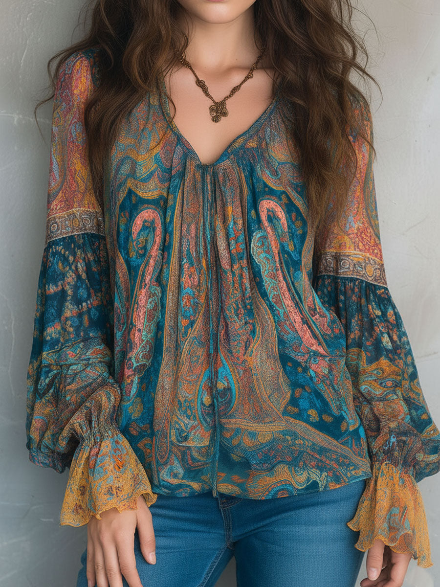 Cyrano Elegant Flowy Womens Blouse