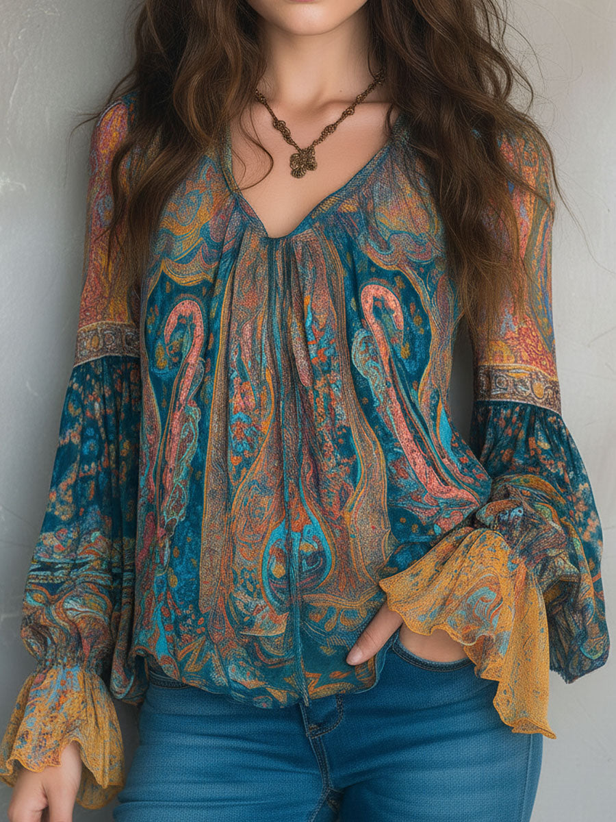 Cyrano Elegant Flowy Womens Blouse