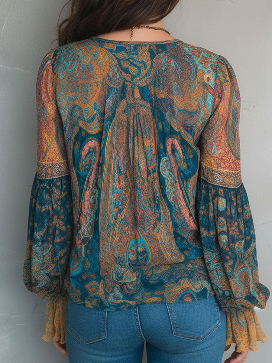 Cyrano Elegant Flowy Womens Blouse