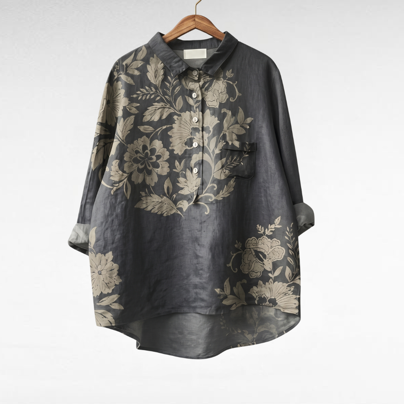 Lunara Elegant Women's Linen Blouse