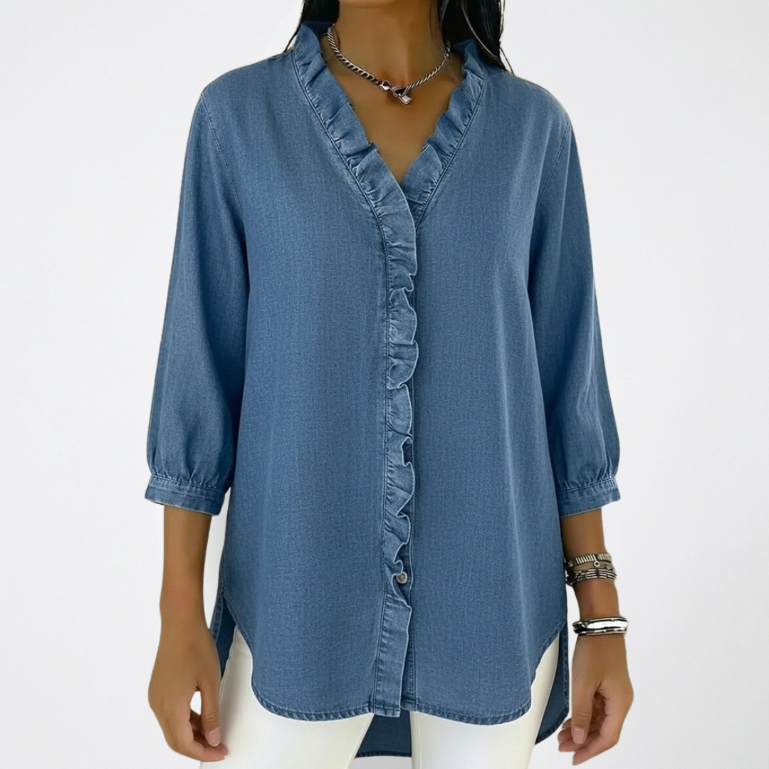 Elena Elegant Ruffle Blouse