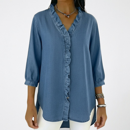 Elena Elegant Ruffle Blouse