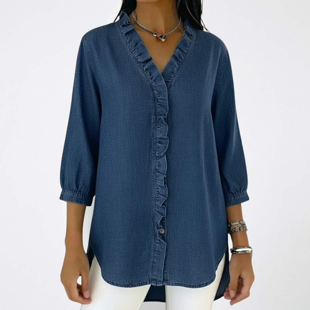 Elena Elegant Ruffle Blouse