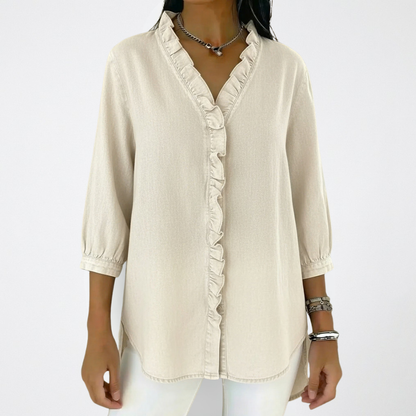 Elena Elegant Ruffle Blouse
