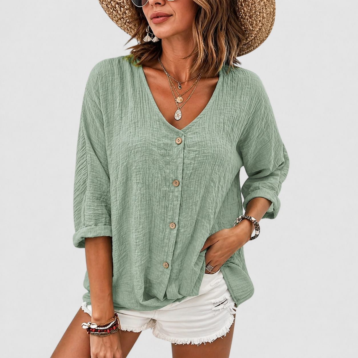 Serena Breathable And Elegant Linen Blouse