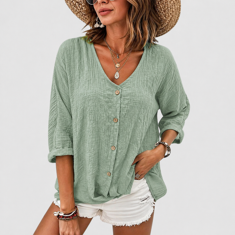 Serena Breathable And Elegant Linen Blouse