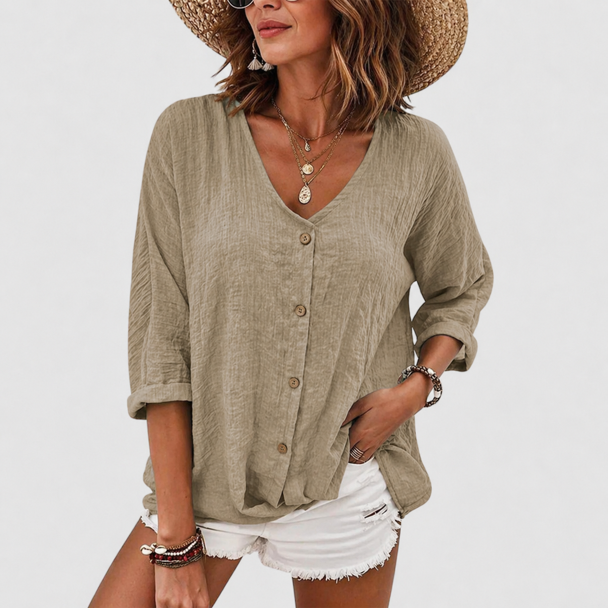 Serena Breathable And Elegant Linen Blouse