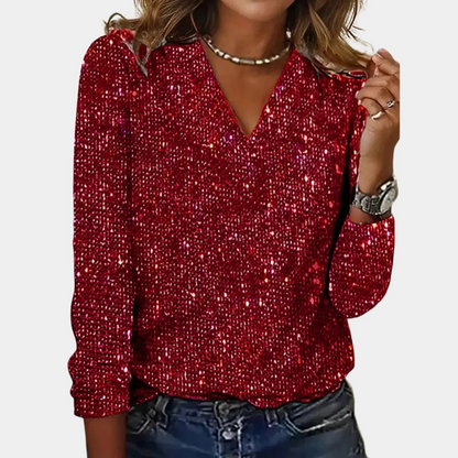 Luna Elegant Glitter Going Out Top for Women