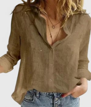 Evelyn Romantic Botanical V-Neck Floral Blouse
