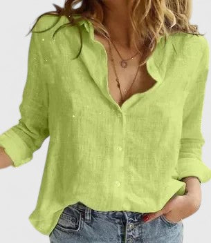 Evelyn Romantic Botanical V-Neck Floral Blouse