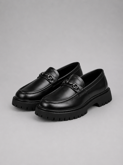 Men’s Chunky Sole Loafers – British Style Slip-On Shoes