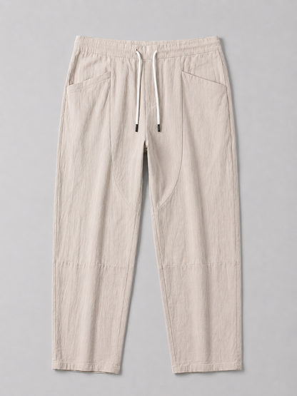 Men’s Drawstring Cropped Trousers – Relaxed Fit Summer Style