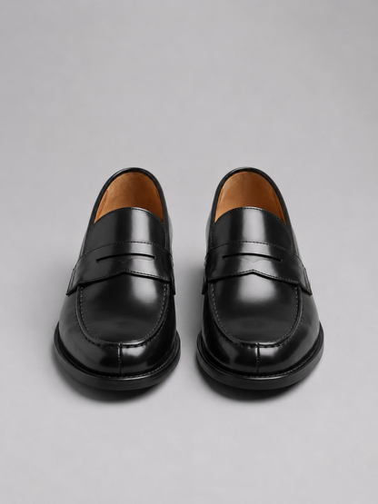Men’s Leather Penny Loafers – Classic Formal Smart Casual Shoes