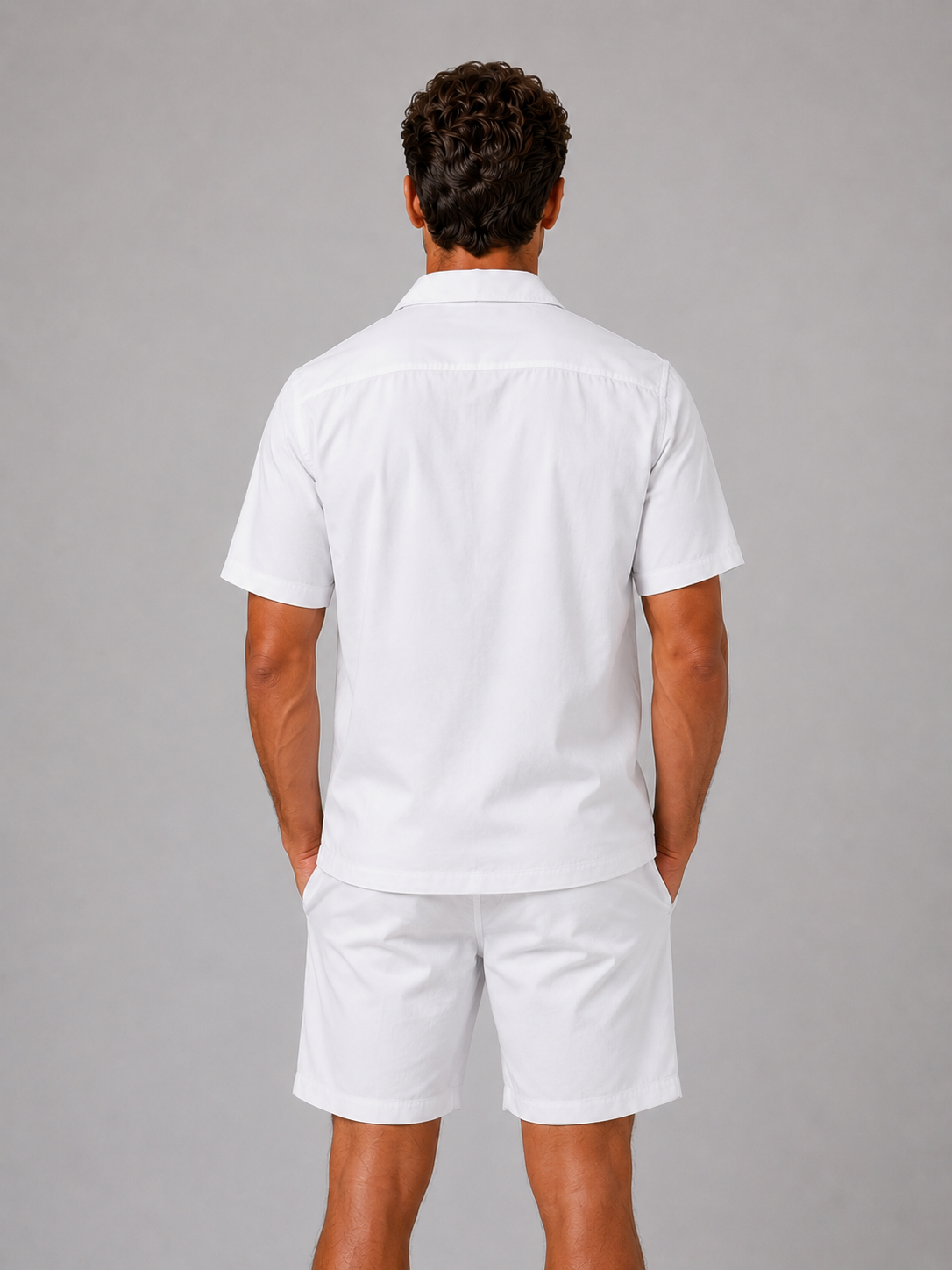 Men’s Linen Look Shirt & Shorts Co-Ord Set – Summer Style