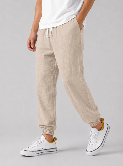Men’s Relaxed Fit Linen Style Trousers – Summer Comfort Style