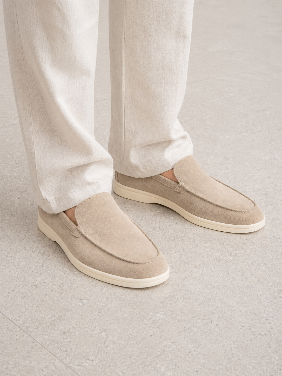 Men's Suede-Look Slip-On Loafers - Smart Casual Comfort