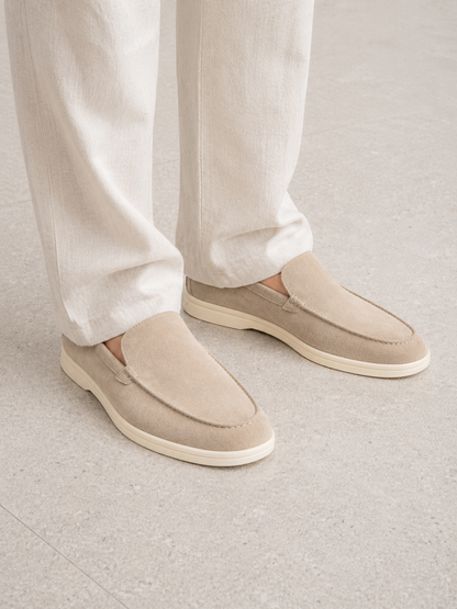 Men's Suede-Look Slip-On Loafers - Smart Casual Comfort