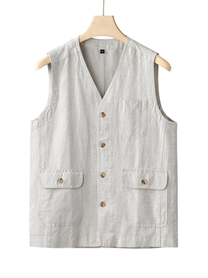 Élan Indigo Linen Vest