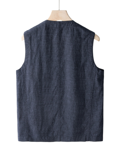 Élan Indigo Linen Vest