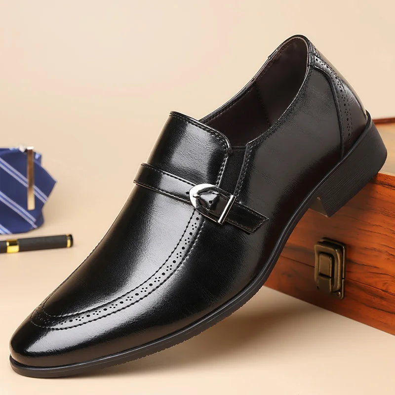 Harrison Buckle Leather Loafers