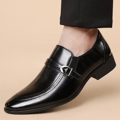 Harrison Buckle Leather Loafers