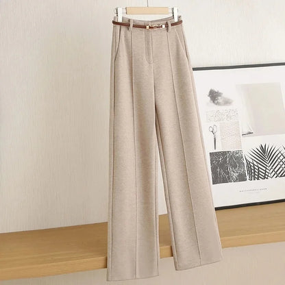 Aveline Wool Straight-Leg Trousers