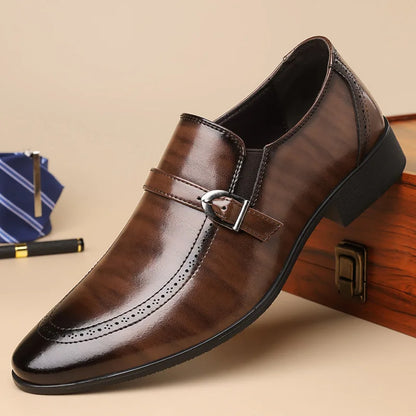 Harrison Buckle Leather Loafers