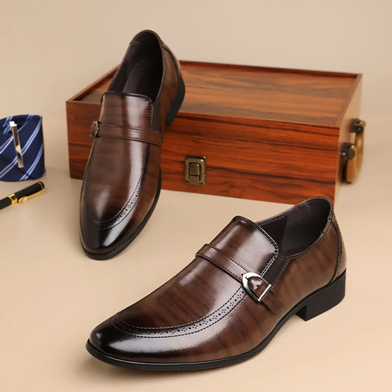 Harrison Buckle Leather Loafers