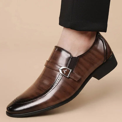 Harrison Buckle Leather Loafers