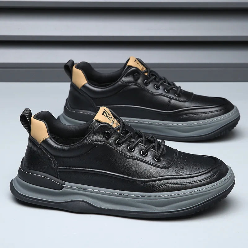 Lorenzo Leather Court Trainers