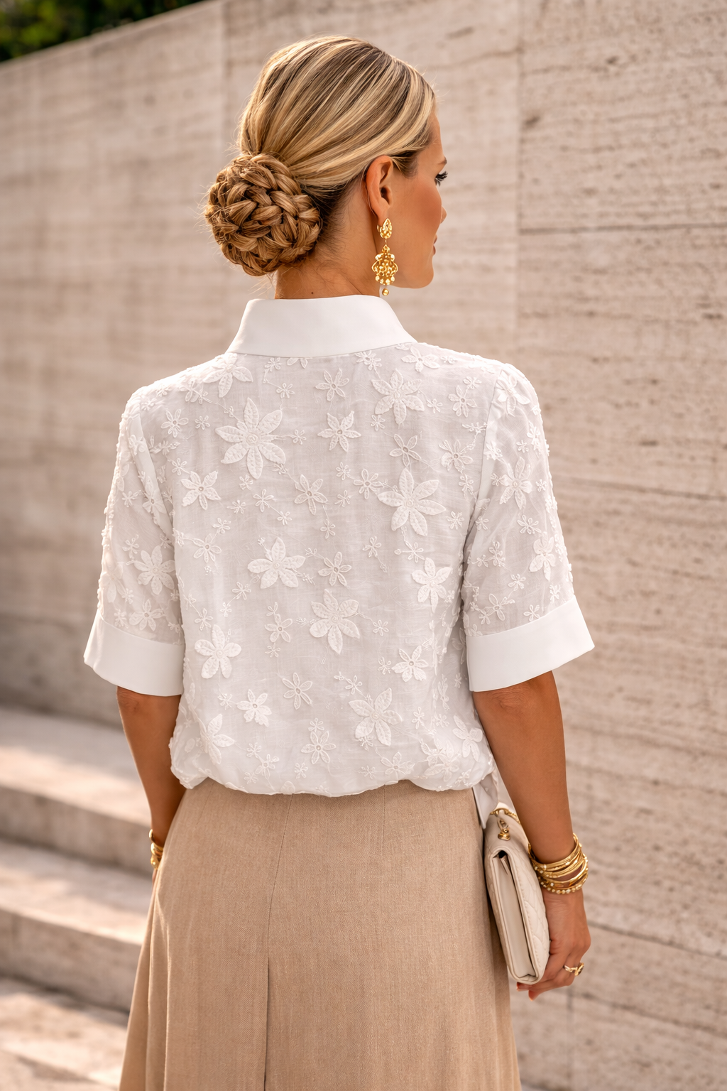 Sofia Elegant High-Neck Women's Blouse